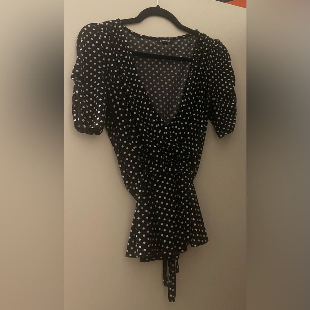 Express polka dot blouse size M